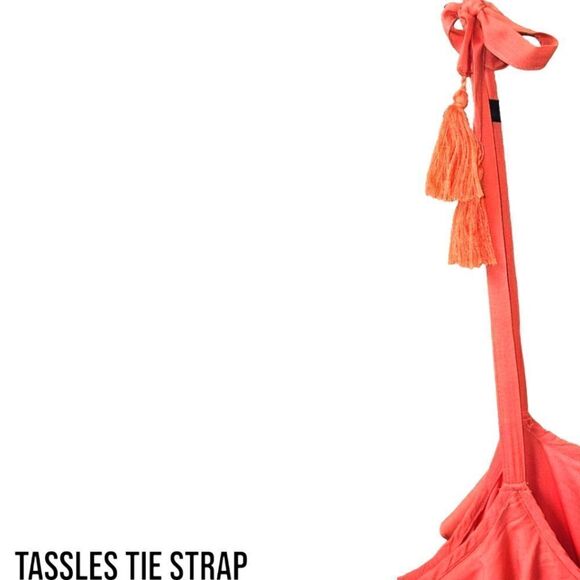 TORRID PlusโSize Coral SleevelessChallis Ruffle Tie Tassle Midi Dress Size 2X - Picture 7 of 16